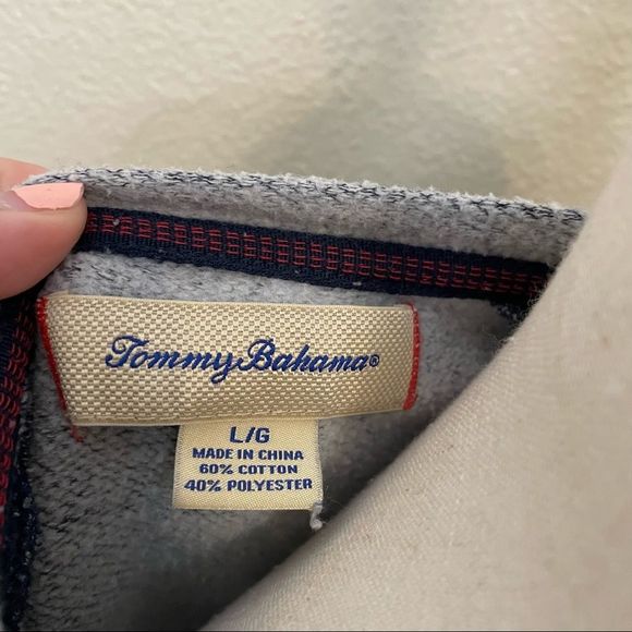 EUCโจTommy Bahama Grey Blue Scoop Neck Sweatshirt Pullover๐ - Picture 4 of 5